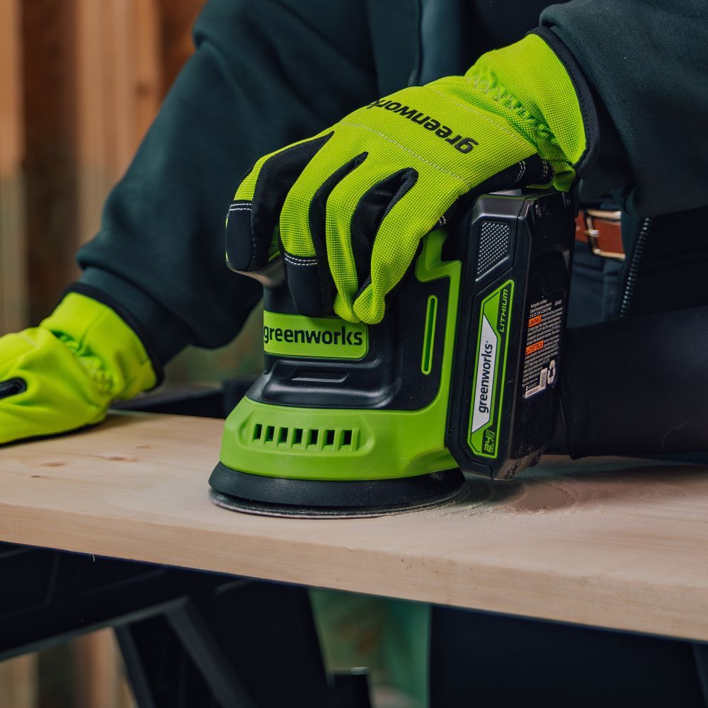 Эксцентриковая шлифмашина акк. Greenworks OS325, 24V, 125 мм, 5000-8000-11000 об/мин, амплитуда 2.4 мм, без АКБ и ЗУ (3100907)