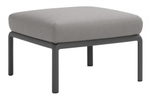 Пуф пластиковый с подушкой Nardi Komodo Pouf, антрацит, серый