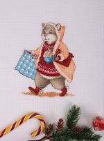 Набор для вышивания нитками Panna, Хомяк с какао, 16х18 см