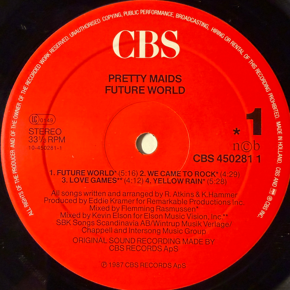 Pretty Maids ‎– Future World (Скандинавия 1987г.)