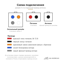 Сигнализация для электровелосипеда с двумя брелоками, 36-72 В