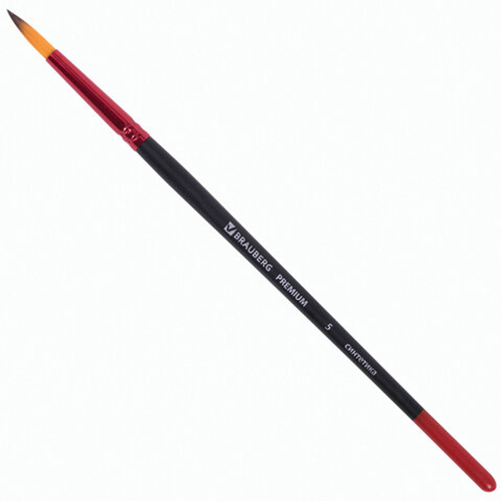 Кисти BRAUBERG PREMIUM, набор 5шт. (синтетика, круглая  №1,2,3,4,5), блистер, 201025