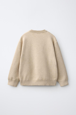 ZARA ОДНОТОННЫЙ СВИТЕР, РЫЖЕВАТО-КОРИЧНЕВЫЙ