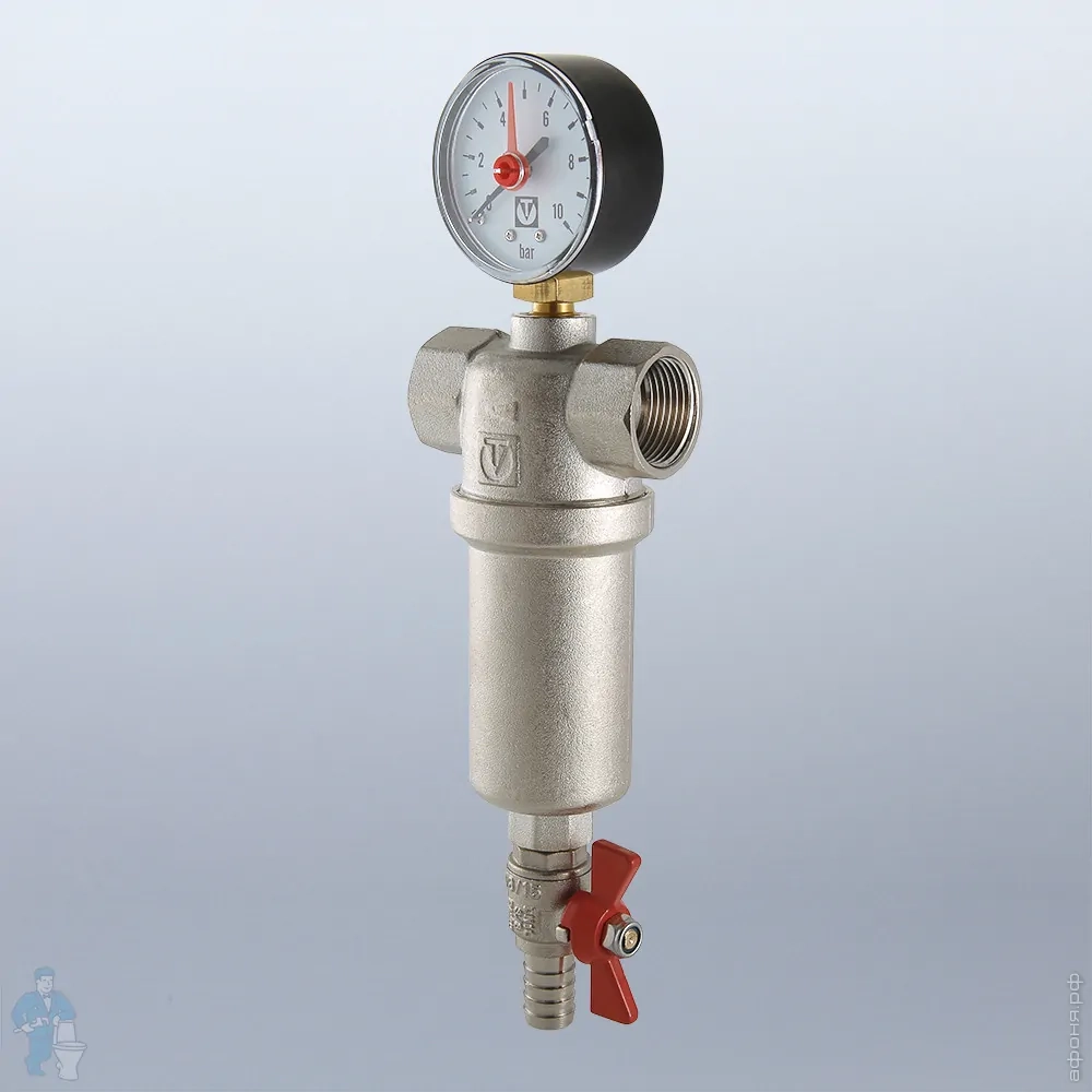 Фильтр с манометром VALTEC самопромывной 1/2"