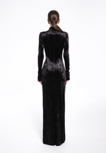 «SCULPTING velvet dress» Платье из эластичного бархата с разрезом