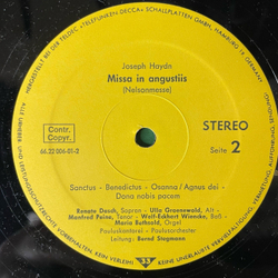 Винтажная виниловая пластинка LP Joseph Haydn Гайдн, Pauluskantorei, Paulusorchester Leitung Bernd Stegmann, Renate Dasch, Nelson Messe (Германия 1977)