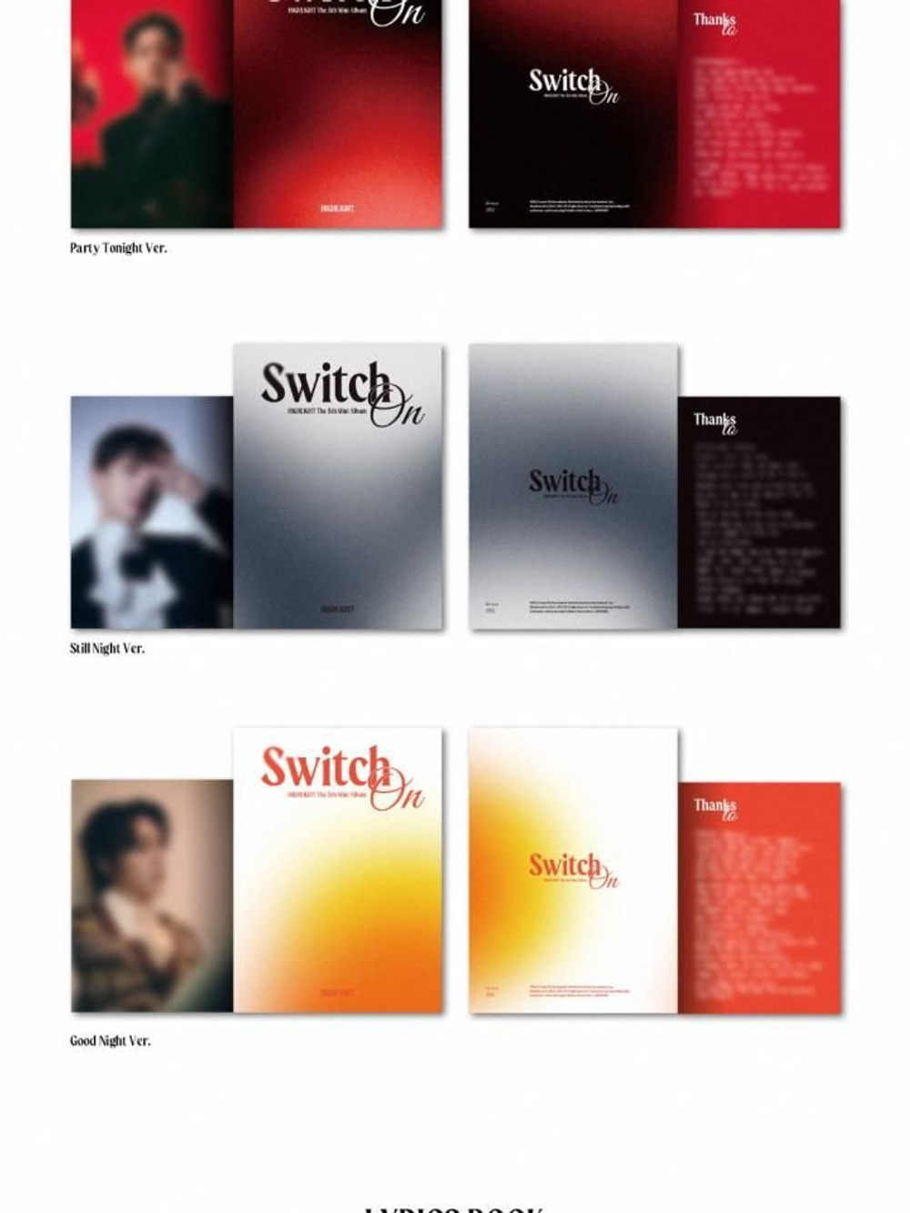 Альбом HIGHLIGHT - SWITCH ON 5th Mini Album 3 Version SET