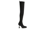 HERMES Hurricane Suede Over the knee Boots 9.5cm Women"s Black