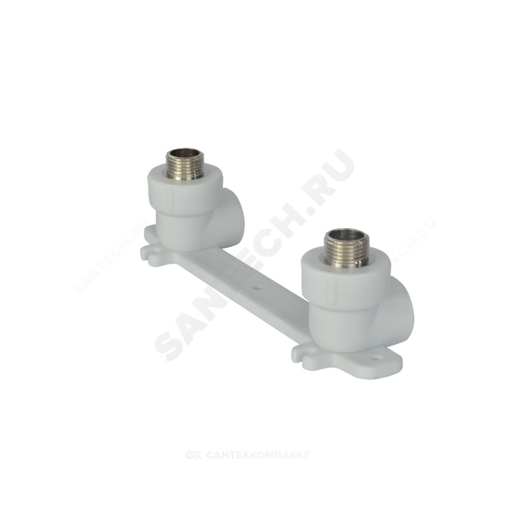 Планка монтажная PP-R белая Дн 20х1/2" НР под смеситель с водорозетками VALFEX 10123020