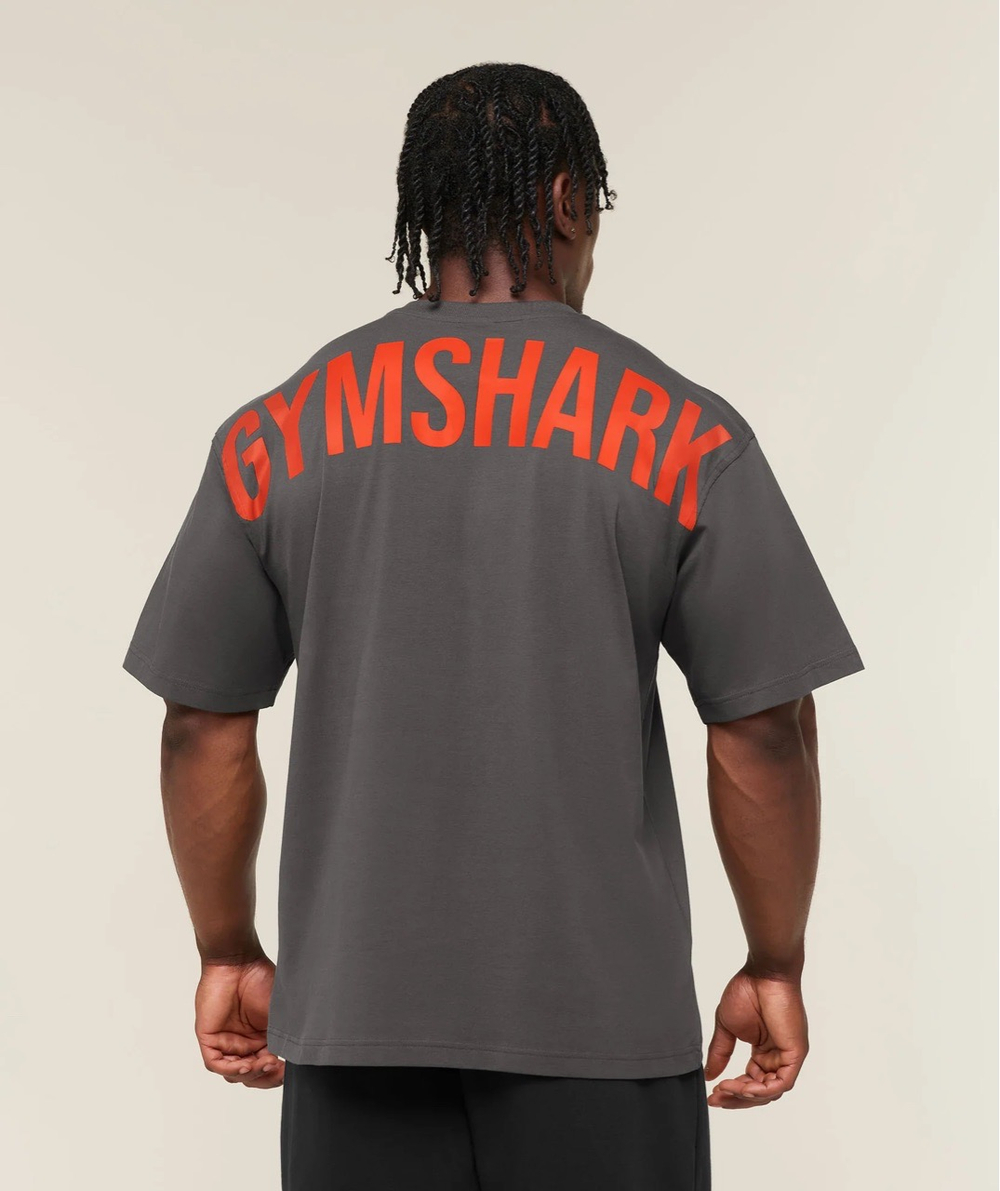 Футболка GYMSHARK Power T-Shirt Grey/Orange
