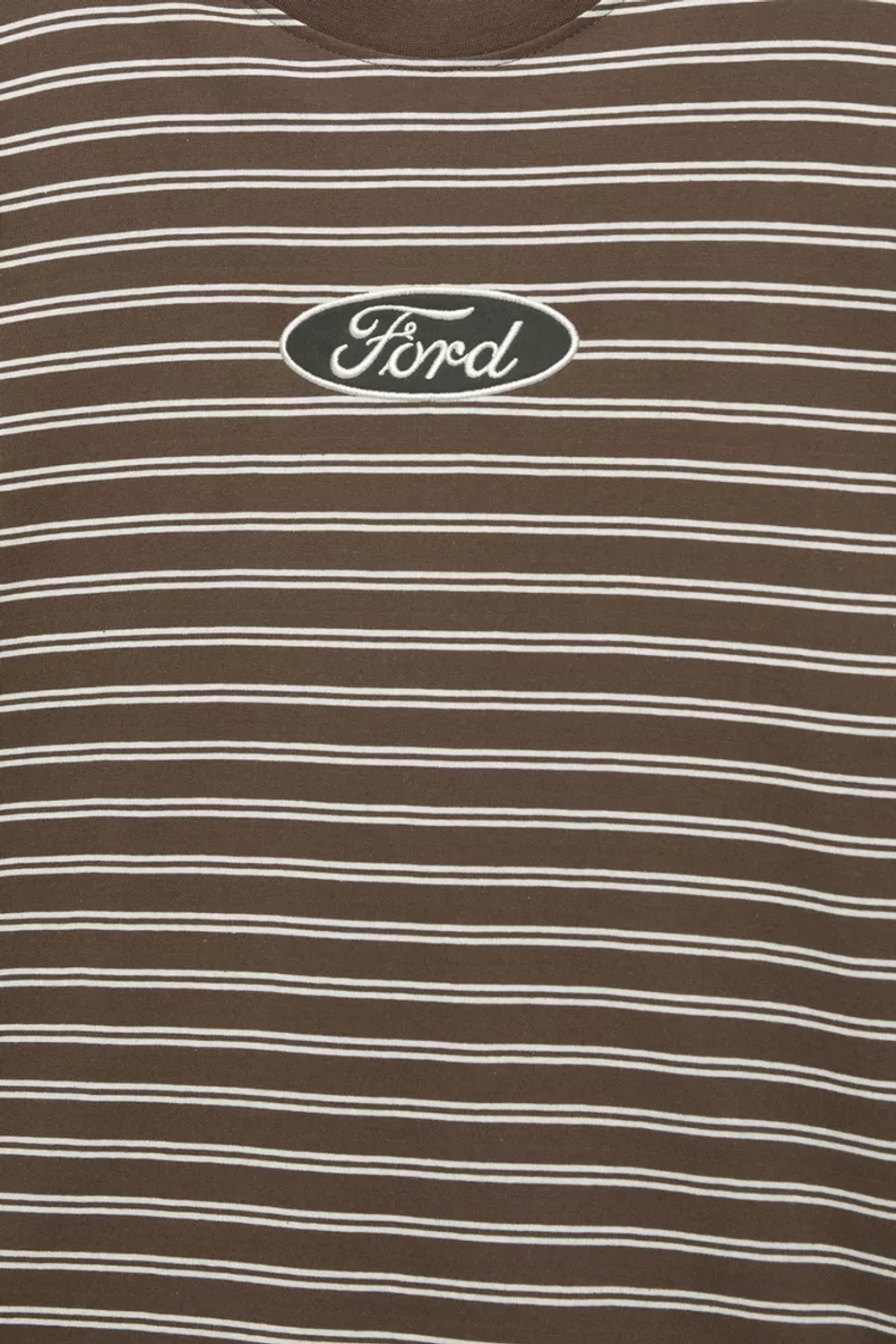 PULL&BEAR Футболка в полоску с длинным рукавом Ford, коричневый