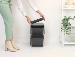 Brabantia Контейнер для мусора Sort & Go 20л для сортировки, серый 277726