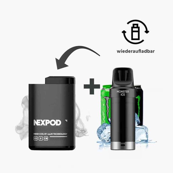 nexPOD Prefilled Pod Kit 5000 - Monster Ice (5% nic)