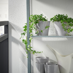 IKEA SKOGSVINBÄR  (ИКЕА СКОГСВИНБÄР)  -  Крышка для цветочного горшка, серая, 15 см
