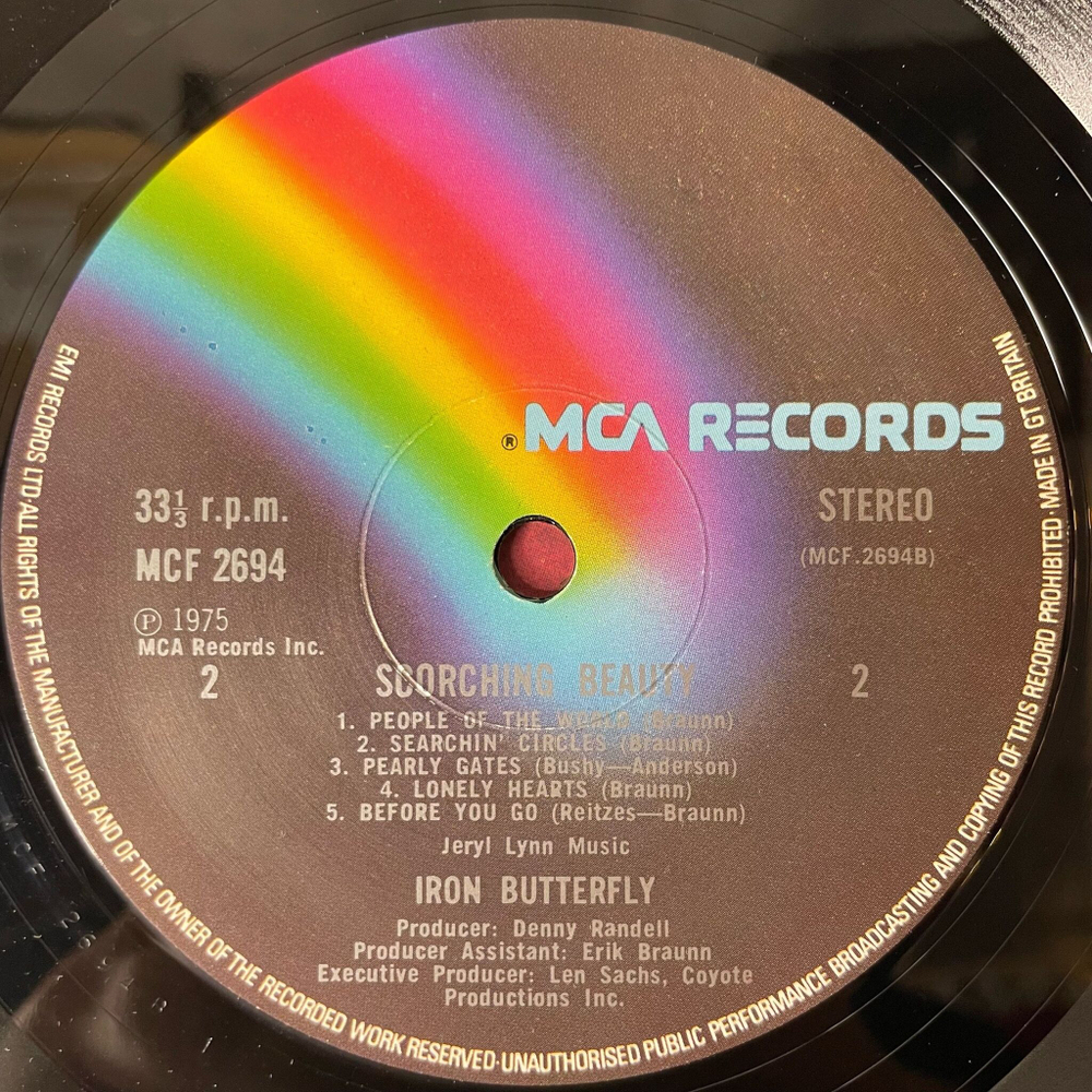 Винтажная виниловая пластинка LP Iron Butterfly Scorching Beauty (UK 1975) Hard Miseree