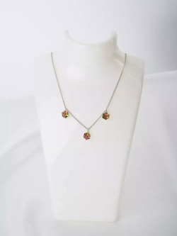 Колье Миражи с зелеными кристаллами-хамелеонами Swarovski