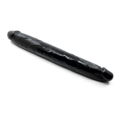 Черный двухсторонний фаллоимитатор Exxxtreme Double Head Dong - 41,3 см. (Цвет: черный)