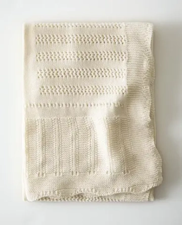 ZARA HOME ДЕТСКИЙ АЖУРНЫЙ ПЛЕД, ЭКРЮ
