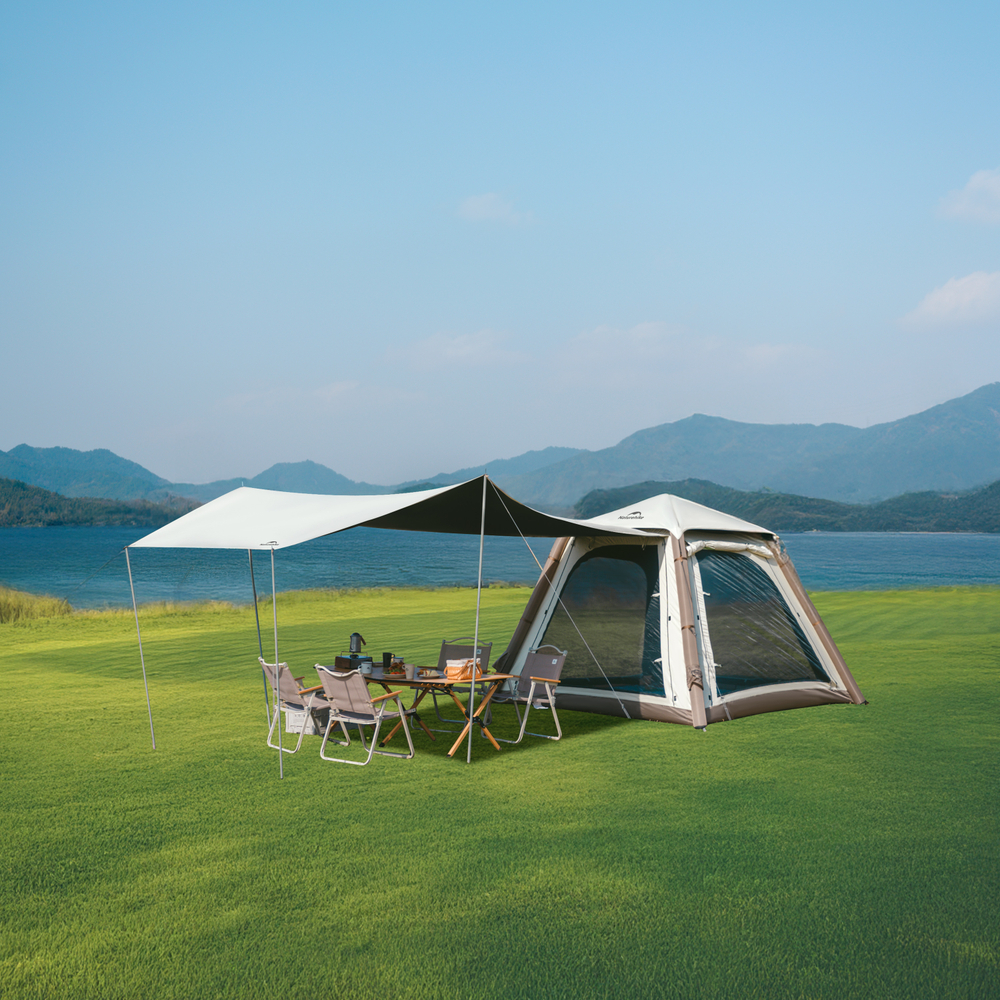Палатка Naturehike Ango Air Pro, 3-местная, быстросборная, надувной каркас, коричневая, артикул CNK2550WS017-3BRC