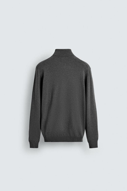 ZARA БАЗОВЫЙ ДЖЕМПЕР С ВЫСОКИМ ВОРОТНИКОМ, СЕРЫЙ МЕЛАНЖ