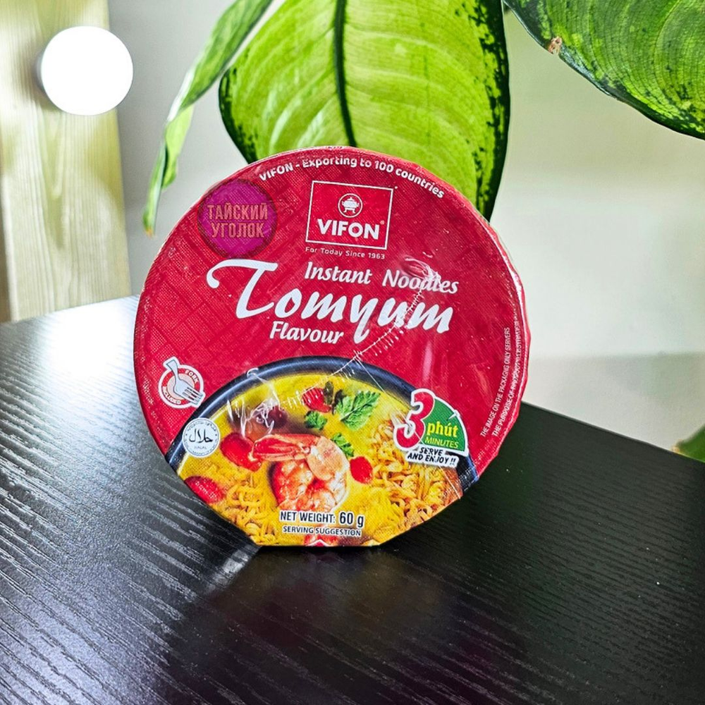 Пшеничная лапша VINFOR со вкусом Том Ям стакан 60 гр