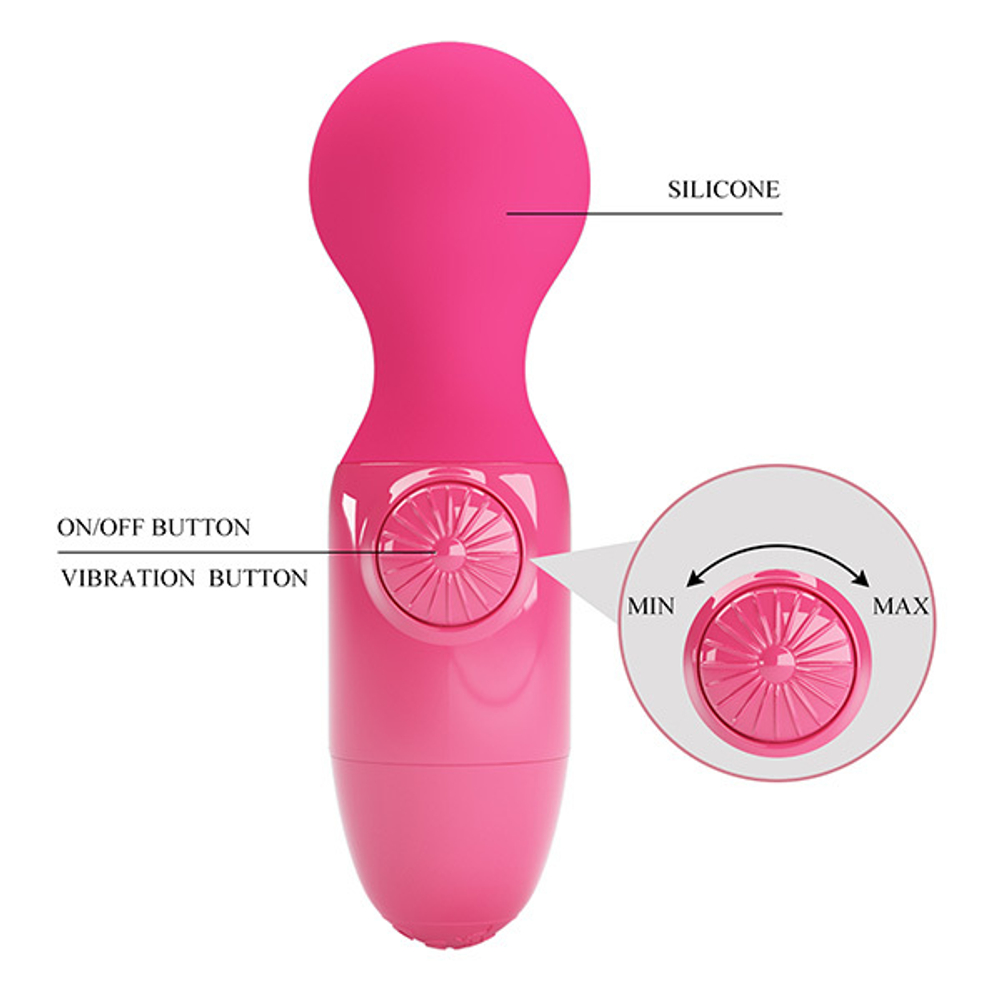 Розовый мини-вибратор с шаровидной головкой Pretty Love Mini Stick BI-014998-DC