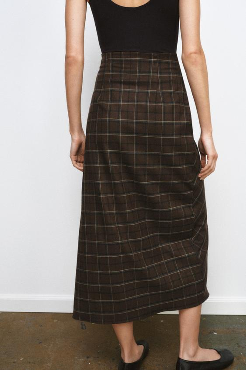 Юбка в клетку с драпировкой из коллекции ZW - ZARA