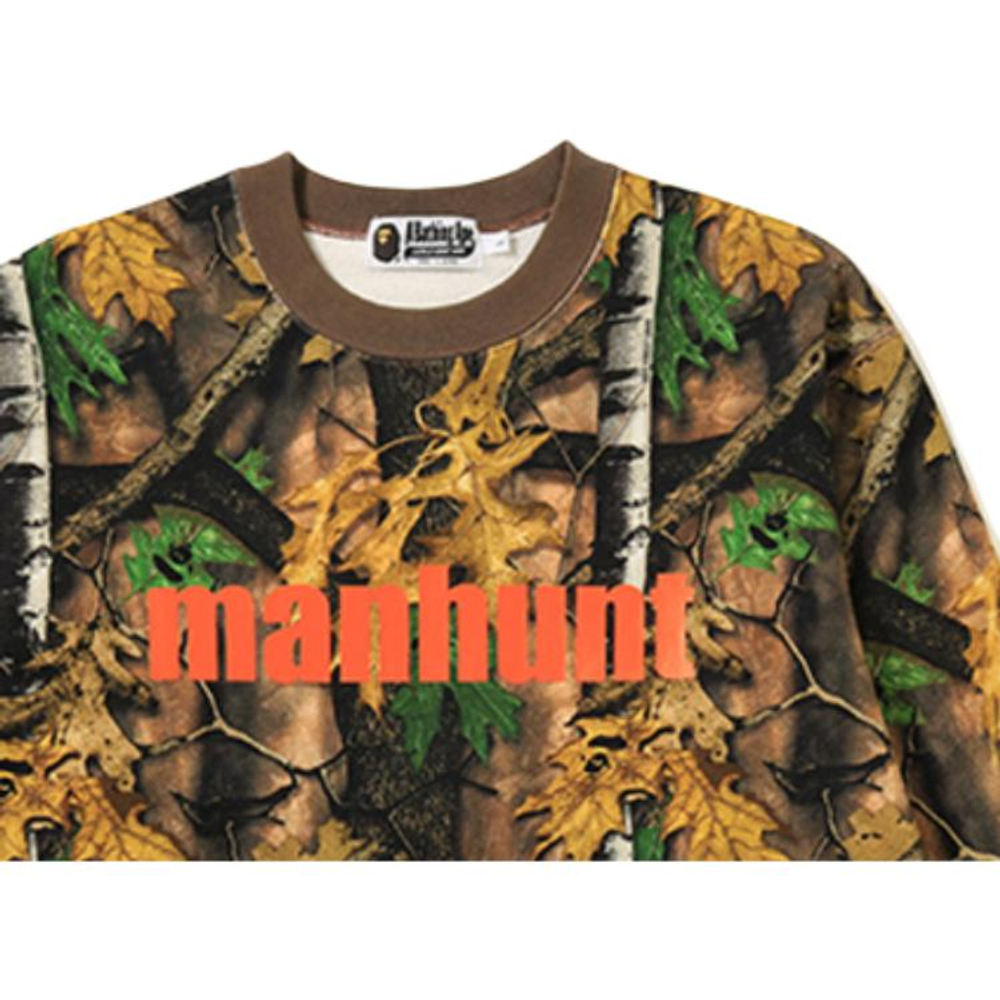 A Bathing Ape Forest Camo Wide Crewneck бежевый желтый