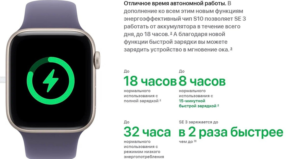 Умные часы Apple Watch SE 3 GPS 44 мм, Starlight Aluminium, Starlight Sport Band, M/L