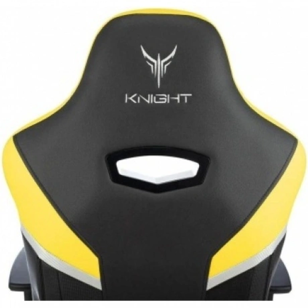 Кресло игровое Knight Thunder 5X черный/желтый эко.кожа крестов. металл