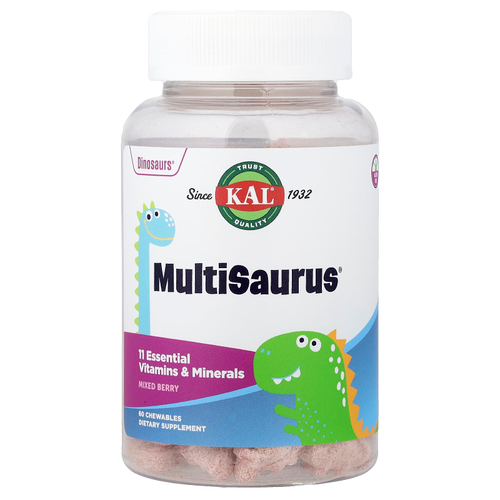 KAL, MultiSaurus, со вкусом ягодного ассорти, 60 жевательных таблеток