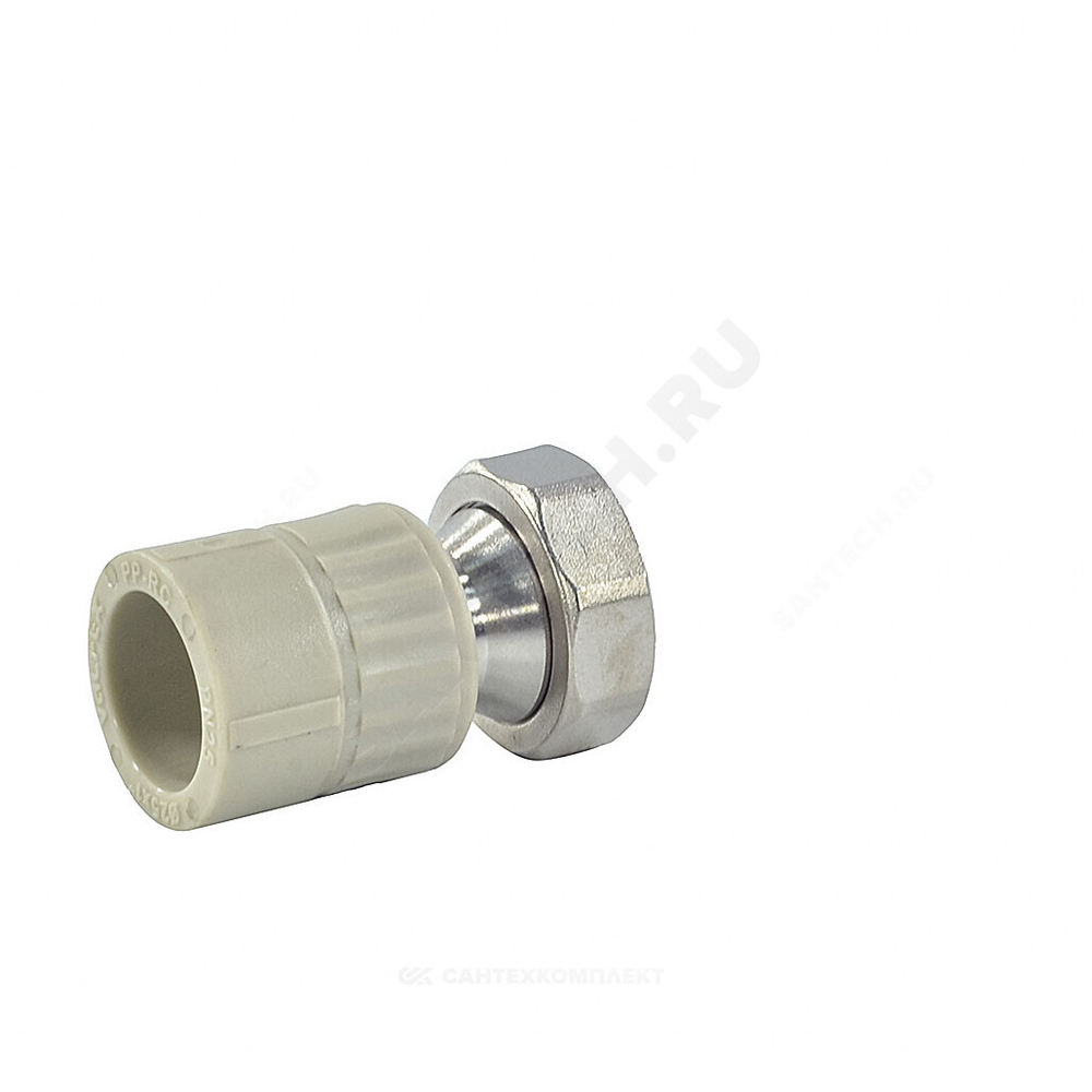 Муфта PP-R комбинированная серая Дн 32х1 1/4" с накидной гайкой VALFEX 10139132Г