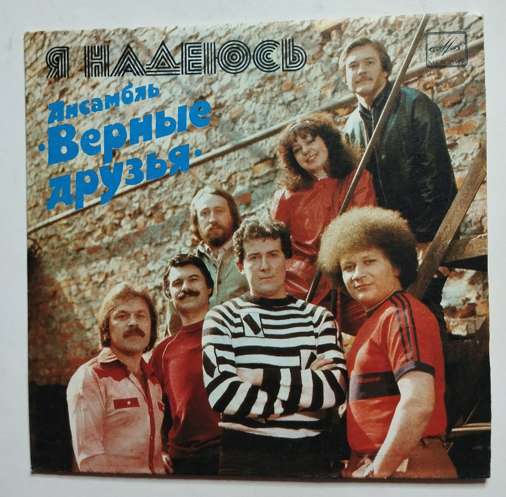Винтажная виниловая пластинка LP Верные Друзья Я Надеюсь 7 дюймов (СССР 1985)