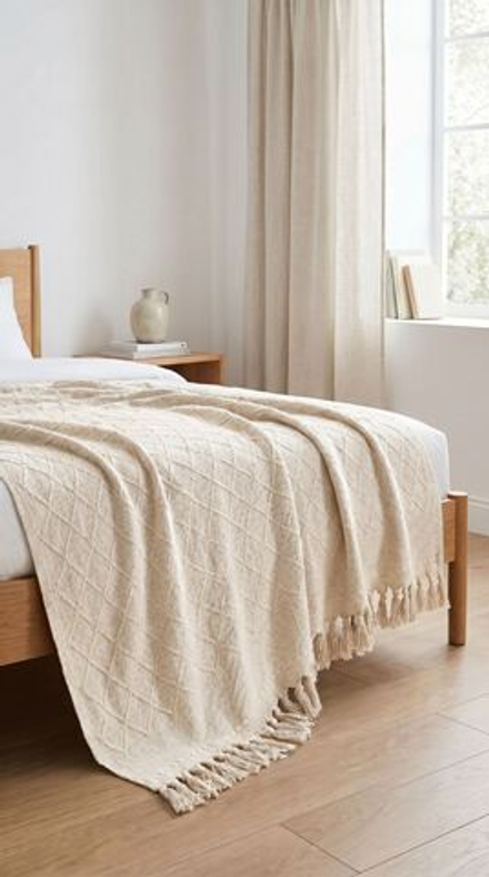 Velora Home Плед Однотонный-1 Молочный цвет 200х230 100% Хлопок