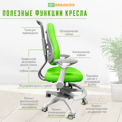 Кресло для школьника с подлокотниками Ergokids Columbia Plus
