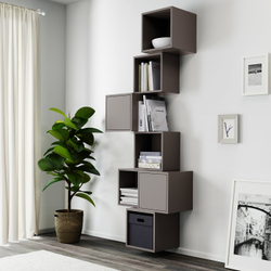 IKEA EKET  (ИКЕА ЕКЕТ)  -  Комбинация настенных шкафов - тёмно-серая 80x35x210 см