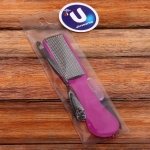 Набор для педикюра в чехле 4шт «Manicure set», цвет микс, (терка, пилка, пинцет, кусачки), 22*6см