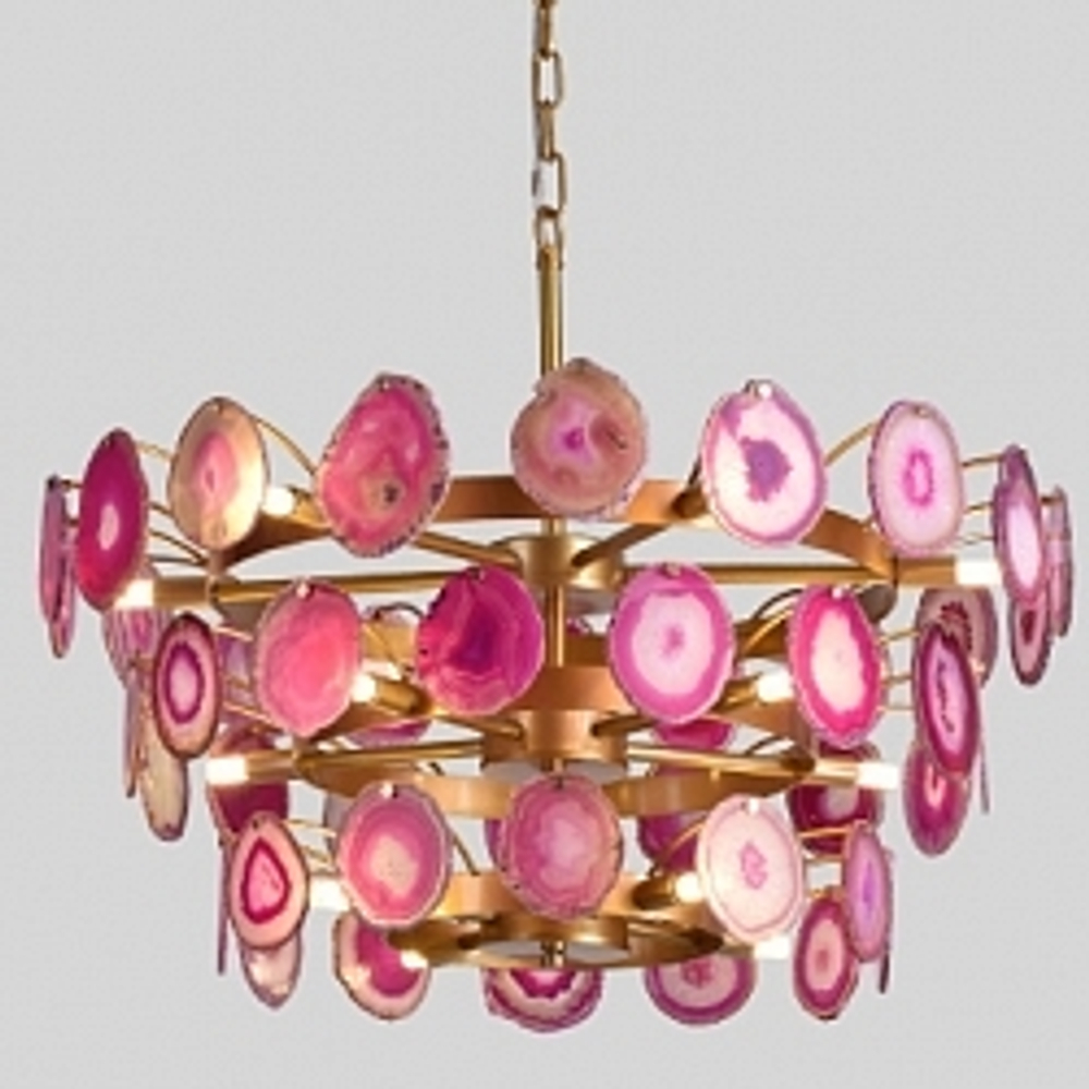 Люстра Agate Burst Chandelier 3 Round pink