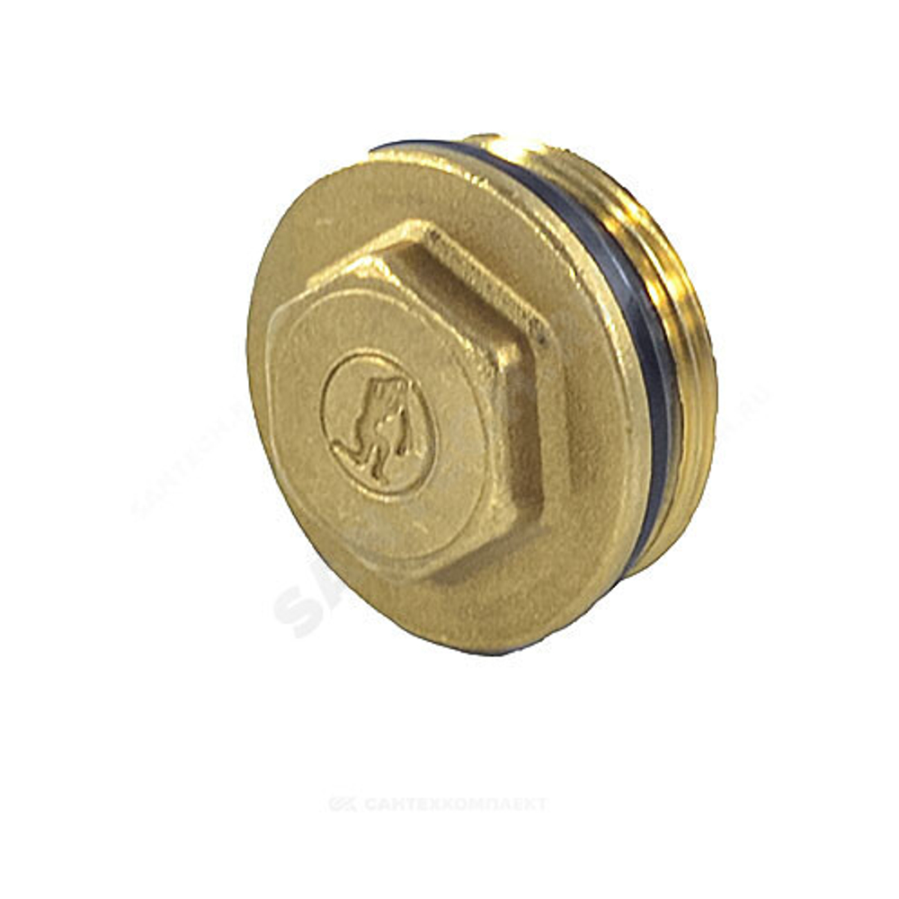 Пробка латунь 3/4" НР с герметичной прокладкой для коллектора R592D Giacomini R592DY004