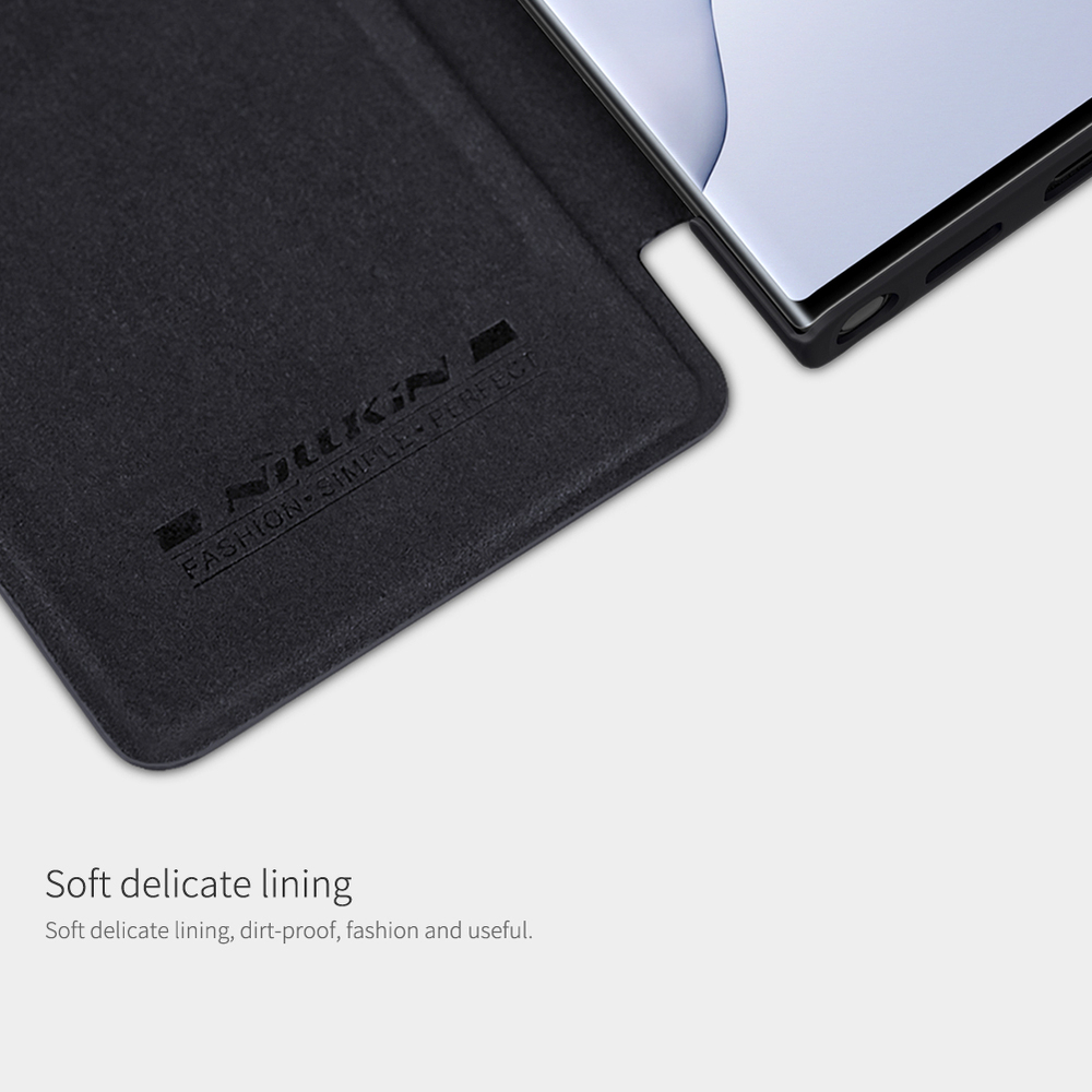 Кожаный чехол книжка от Nillkin для смартфона Samsung Galaxy Note 20 Ultra, серия Qin Leather