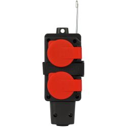 Колодка ЭРА KB-4e-R-IP44 с заземлением 4 розетки 16A IP44 красная | Колодки