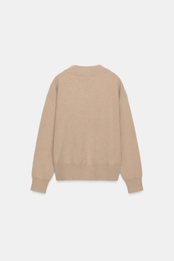 ZARA СВИТЕР ИЗ МЯГКОГО ТРИКОТАЖА, ПЕСОЧНЫЙ