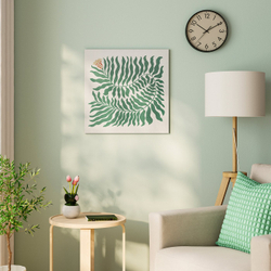 IKEA GRÖNMES  (ИКЕА ГРЁНМЕС)  -  Картина - цветок в клетку 56x56 см
