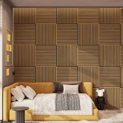 Панель Стеновая Акустическая Comfort (Комфорт), Стандарт, Дуб Сальвадор, 600х600х9 мм