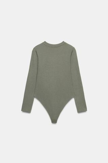 ZARA БОДИ С ДЛИННЫМИ РУКАВАМИ, ЗЕЛЕНЫЙ/СЕРЫЙ