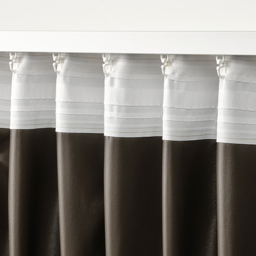 IKEA ROSENMANDEL  (ИКЕА РОСЕНМАНДЕЛ)  -  Шторы, 1 пара, на ленте/желто-бежевые, 135x300 см