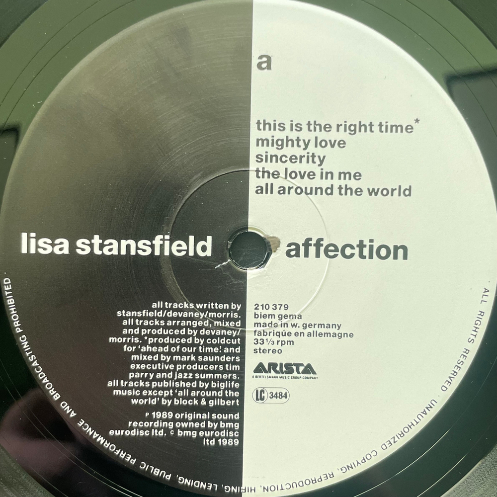 Lisa Stansfield- Affection (Германия 1989г.)