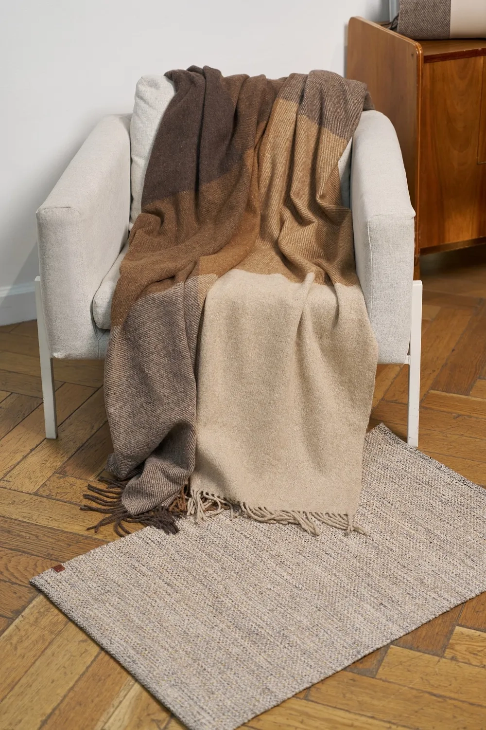 Плед Luxberry Woolen Бежево-коричневый