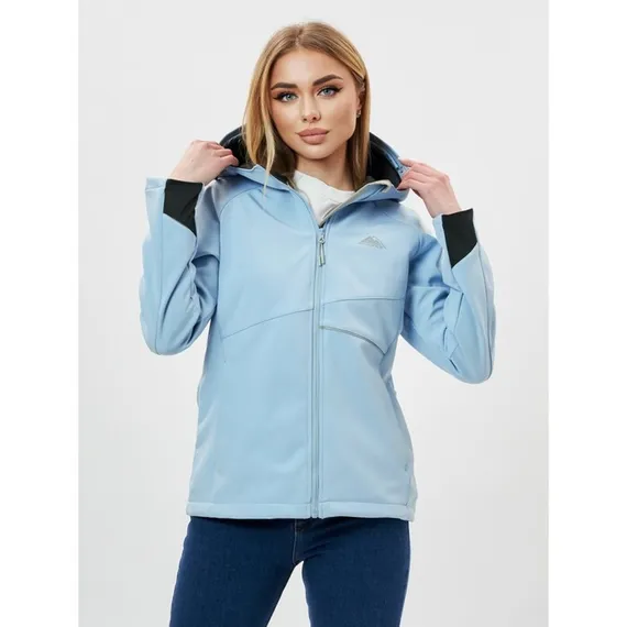 Ветровка женская softshell голубого цвета, размер 48