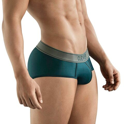 Зеленые мужские трусы-брифы Clever Natura Piping Brief